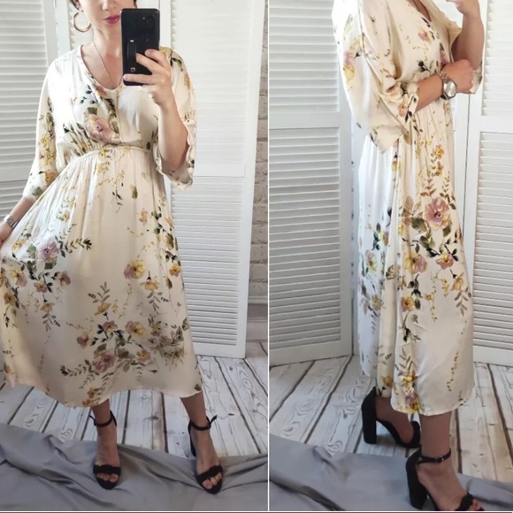 Floral print dress vneck summer sundress womens - Picture 6 of 6
